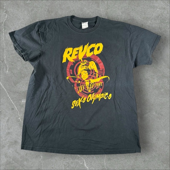 Vintage‎ Revolving Cocks Shirt Mens XL Black Y2K Revco Industrial Ministry Rare